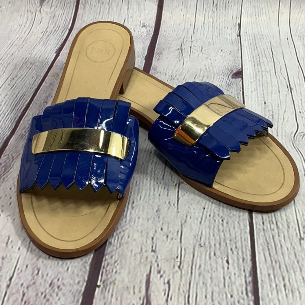 1901 Aldrich Blue Kilty Fringe Gold Metallic Contr